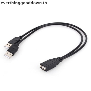 Ever ใหม่ สายเคเบิลเชื่อมต่อข้อมูล USB 2.0 1 ตัวเมีย เป็น 2 ตัวผู้