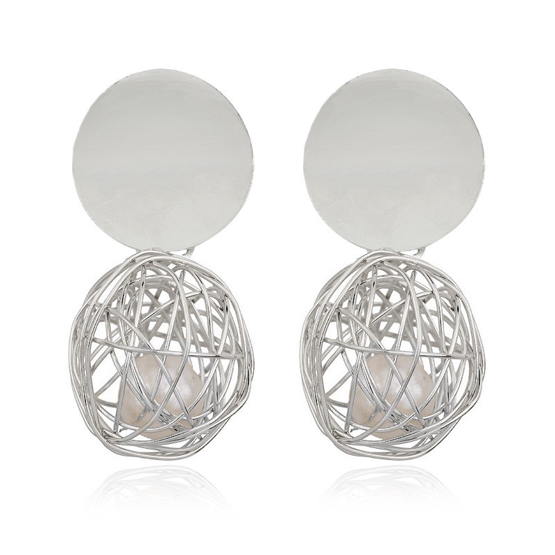 geometry-gold-silver-alloy-ball-pearl-stud-earring