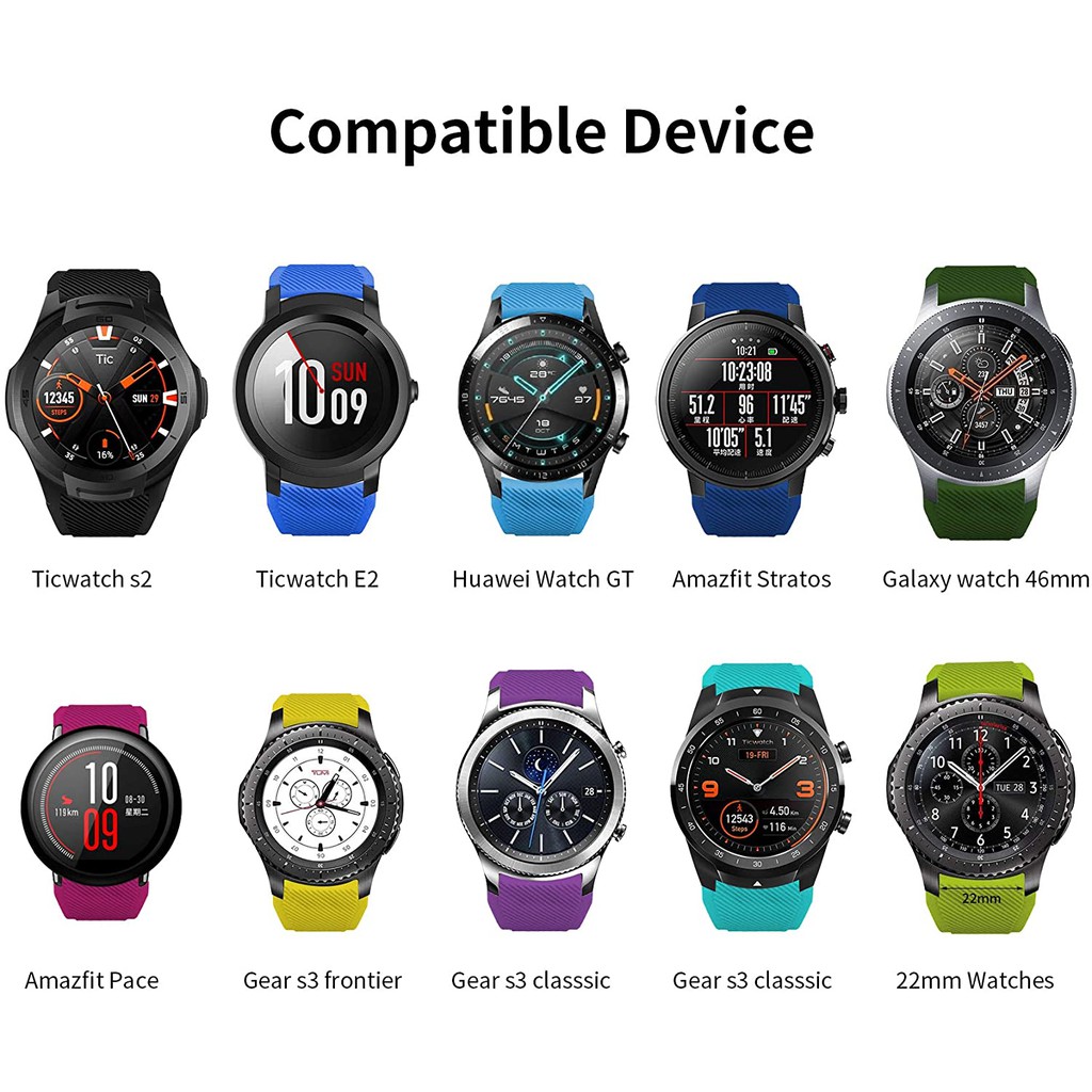 ภาพหน้าปกสินค้าสายนาฬิกา 22 มม. Huawei Watch GT2 GT2e GT2 PRO Garmin Vivoactive 4 / Fenix 7 5 6 / Samsung Watch 3 45mm 46mm Band 2mm จากร้าน 2handiphoneshop บน Shopee
