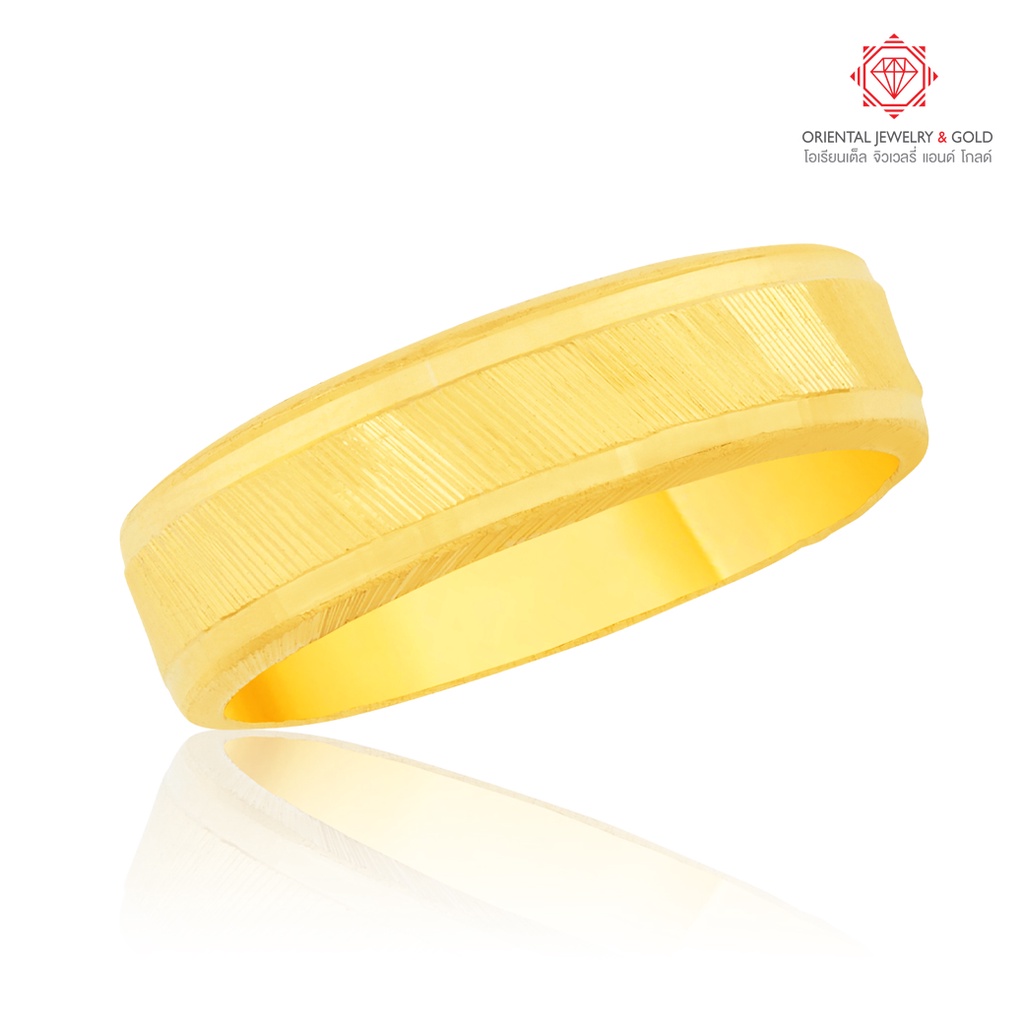 ภาพหน้าปกสินค้าOJ GOLD แหวนทองแท้ นน. ครึ่งสลึง 96.5% 1.9 กรัม เหลี่ยมรุ้ง ขายได้ จำนำได้ มีใบรับประกัน แหวนทอง จากร้าน orientaljewelry บน Shopee
