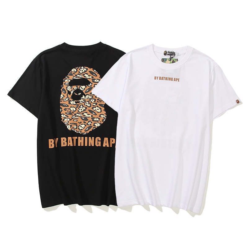 bape-เสื้อยืดลําลองสําหรับ-unisex-ผ้าฝ้ายแขนสั้นคอกลมพิมพ์ลายขนาดใหญ่