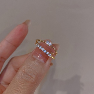 สินค้า แหวนชุบทอง รูปหัวใจ สไตล์เกาหลี เครื่องประดับแฟชั่น 2 ชิ้น