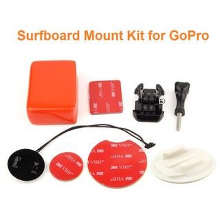 Adhesive Surfboard Mount with Floaty Sponge for GoPro Skateboard Safety Tether