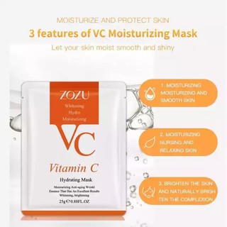 ภาพหน้าปกสินค้าแผ่นมาส์กหน้า ZOZU VC Mask Vitamin C มาส์กวิตามินซีหน้าขาวกระจ่างใส หน้าเนียนนุ่มชุ่มชื้น ลดริ้วรอย มาร์คหน้า มาส์กหน้า ที่เกี่ยวข้อง