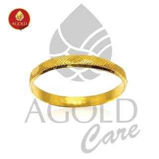 AGOLDCARE แหวนทองทับลาย หนัก 1.0 กรัม ทองคำแท้ 96.5%