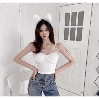 Sweet camisole เสื้อสายเดี่ยว แต่งอก สายเดียว 3 layer แต่งลูกไม้ งานสวยมาก มีฟองน้ำ ซับใน เป็นเสื้อในได้ ใส่เที่ยวได้