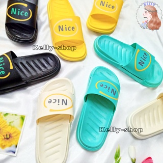 รองเท้าแตะ แบบสวม สกรีนลายNice ใส่ได้ทั้งในและนอกบ้าน แบบคร่อมไซส์ T73