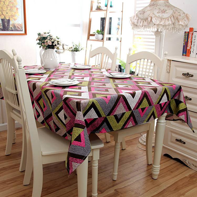 hugme-สินค้าพร้อมส่ง-ผ้าปูโต๊ะ-เรียบง่าย-ผ้าฝ้าย-ผ้าใบหนา-บุคลิกภาพ-ลายเรขาคณิต-สามเหลี่ยมรูปตัววี-บ้าน-ร้านกาแฟ-ปาร์ตี้-โต๊ะกาแฟ-ผ้าปูโต๊ะ-tablecloth