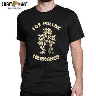 เสื้อยืดคอกลม แขนสั้น ผ้าฝ้าย 100% พิมพ์ลายไก่ Los Pollos Hermanos สไตล์วินเทจ สําหรับผู้ชายS-5XL