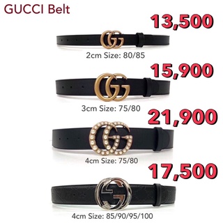 ✨NEW✨ Gucci Leather Belt with GG Buckle 4 รุ่น