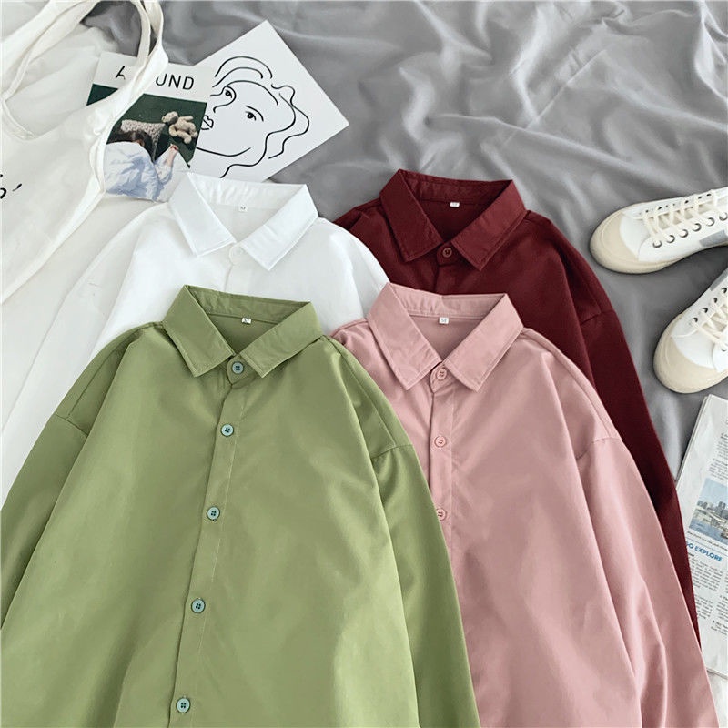 เสื้อเชิ้ต-เสื้อเชิ้ตผู้หญิงแขนยาว-เสื้อแฟชั่น-เสื้อเชิ้ตสีพื้น-ทรงคลาสสิค-oversize-งานสไตล์มินิมอล