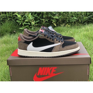 สีใหม[ในสต็อก] NIKE Travis Scott x Air Jordan 1 Low OG SP Dark Mocha358739219