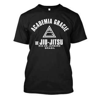 T-shirt  เสื้อยืด พิมพ์ลาย Gracie Academy Jiu Jitsu Rio De Janeiro Brazil สําหรับผู้ชายS-5XL