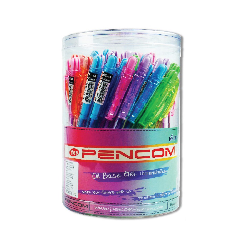 ปากกาน้ำเงิน Pencom CYP9-BL ด้ามใส ปากกาหมึกน้ำมันแบบกดน้ำเงินด้ามใส แพ ...