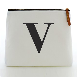 กระเป๋า ALPHABET MAKEUP BAGS LARGE WHITE “V”