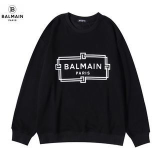 Balmain เสื้อกันหนาวลําลอง คอกลม แขนยาว พิมพ์ลายตัวอักษร สําหรับผู้ชาย