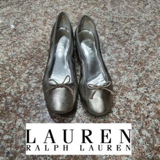 รองเท้าส้นเตี้ย Ralph Lauren สี metalic ไซส์ 38 ของแท้ 💯