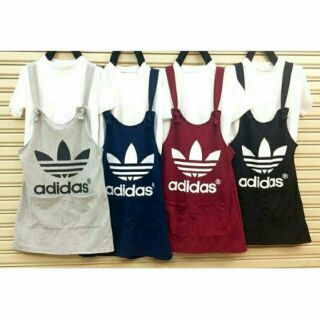 เอี๊ยมกระโปรงสั้น สกรีนลายadidas 4สีพร้อมส่งค่ะ