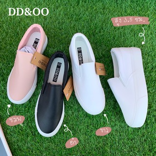 ภาพหน้าปกสินค้า(พร้อมส่ง 🇹🇭) รองเท้าสลิปออนหนังนิ่ม DD&OO สูง 3.5 ซม.| P42 ที่เกี่ยวข้อง