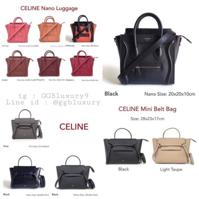 New Celine​ Mini​, Micro​ ​ luggage​ bag​ / belt​ bag​ Mini​, Micro​, Nano​, Pico bag