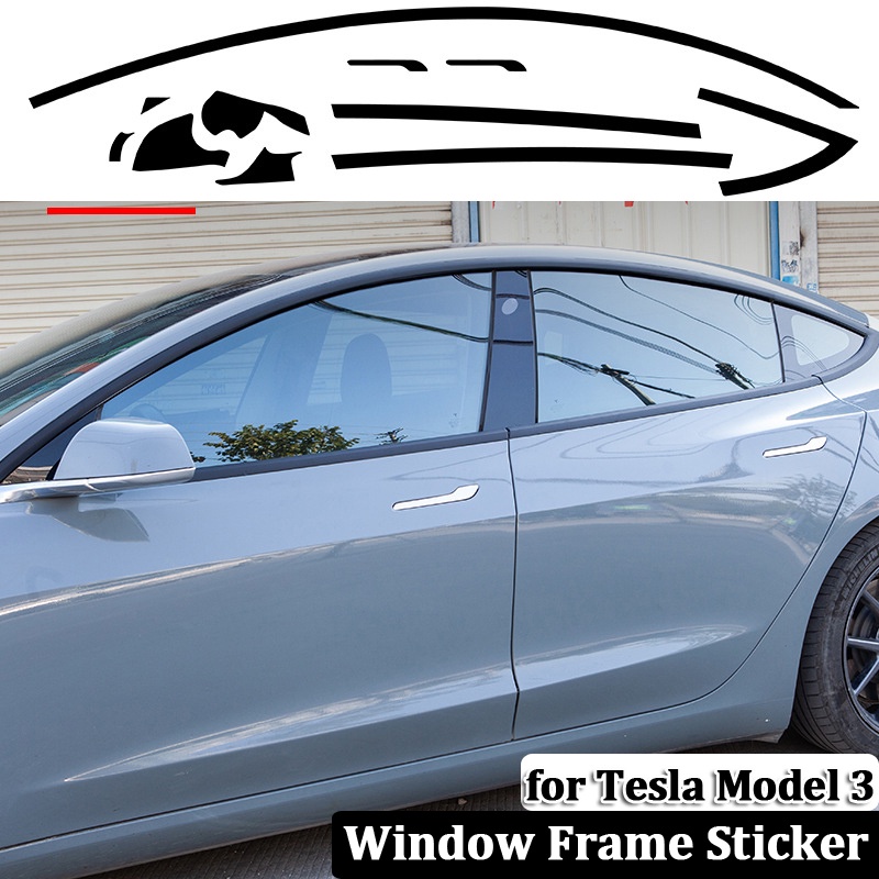 Car Window Frame Sticker for Tesla Model 3 20172022 Exterior