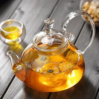 สินค้า กาน้ำชาแก้ว รุ่นหูจับโค้ง มีที่กรองชาแบบสปริง กาน้ำชาแก้วใส กาน้ำชาจีน กาน้ำชา กาชงชา กาชงชาจีน กาชงชาดอกไม้