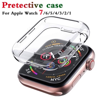 เคสซิลิโคน ป้องกันหน้าจอ ขนาด 41 มม. 45 มม. 40 มม. 44 มม.38 มม. 42 มม. สำหรับ Apple watch 7 6 se 5 4 3 2 1