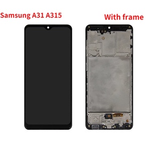 Oled หน้าจอสัมผัสดิจิทัล LCD พร้อมกรอบ สําหรับ Samsung Galaxy A31 A315 A315F