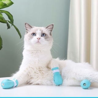 B_Uranus324  รองเท้าแมว ซิลิโคน กันรอยขีดข่วน ป้องกันแมวข่วน สําหรับสัตว์เลี้ยง แมว โรงพยาบาล