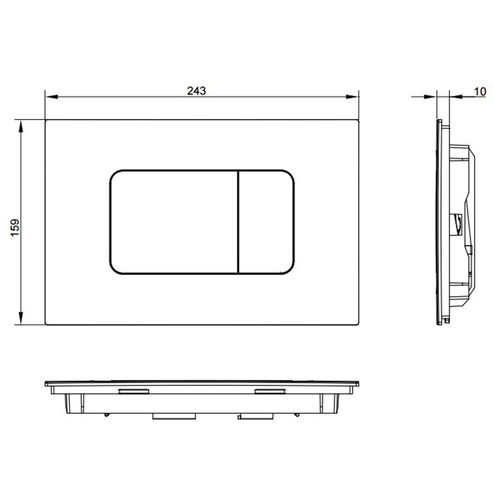 MB170P#SS ปุ่มกดสำหรับหม้อน้ำซ่อนผนัง | TOTO MB170P#SS Concealed Tank ...