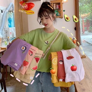 พร้อมส่ง เสื้อยืดลายผลไม้ เสื้อ Oversize