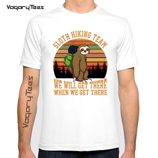 เสื้อยืด พิมพ์ลาย sloth Hiking Team We Will Get Have สไตล์วินเทจ สําหรับผู้ชาย