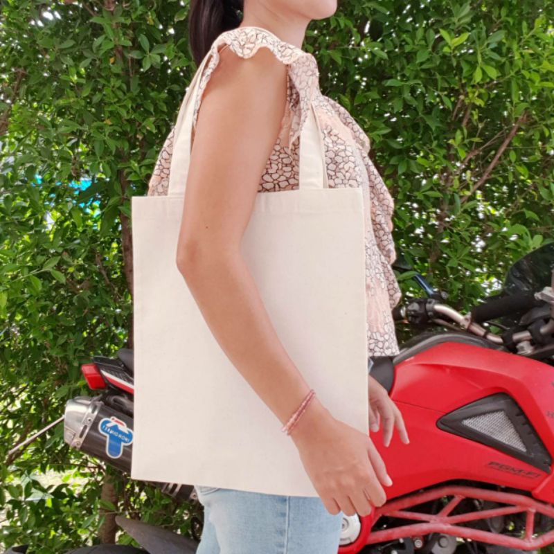 ถุงผ้าอเนกประสงค์ ผ้าดิบรักษ์โลก ไม่มีลายสกรีน ทำจากผ้าลายขัด 13 ปอนด์ ...