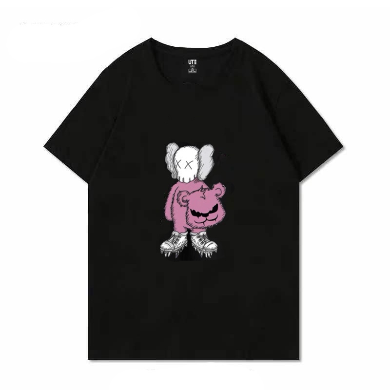 t-shirt-kaws-uniqlo-sesame-street-third-round-เสื้อยืดลําลองสําหรับผู้ชายผู้หญิงผ้าฝ้ายแขนสั้นคอกลมพิมพ์ลายs-5xl