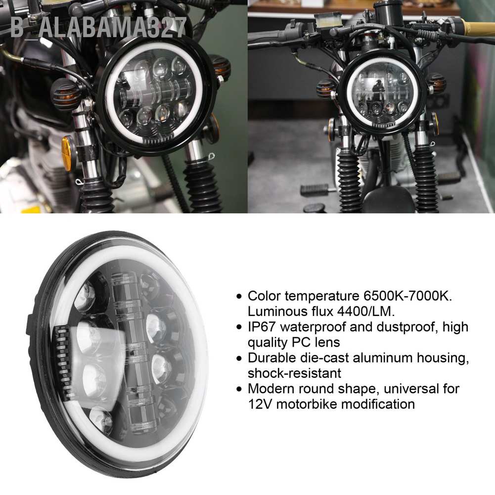 b-alabama327-ไฟหน้ารถจักรยานยนต์-led-8-ดวง-7-นิ้ว-6500k-7000k-4400lm-ip67-12v