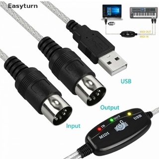 Easyturn อะแดปเตอร์แปลงสายเคเบิ้ล Usb In-Out Midi Pc เป็นคีย์บอร์ดเพลง Th