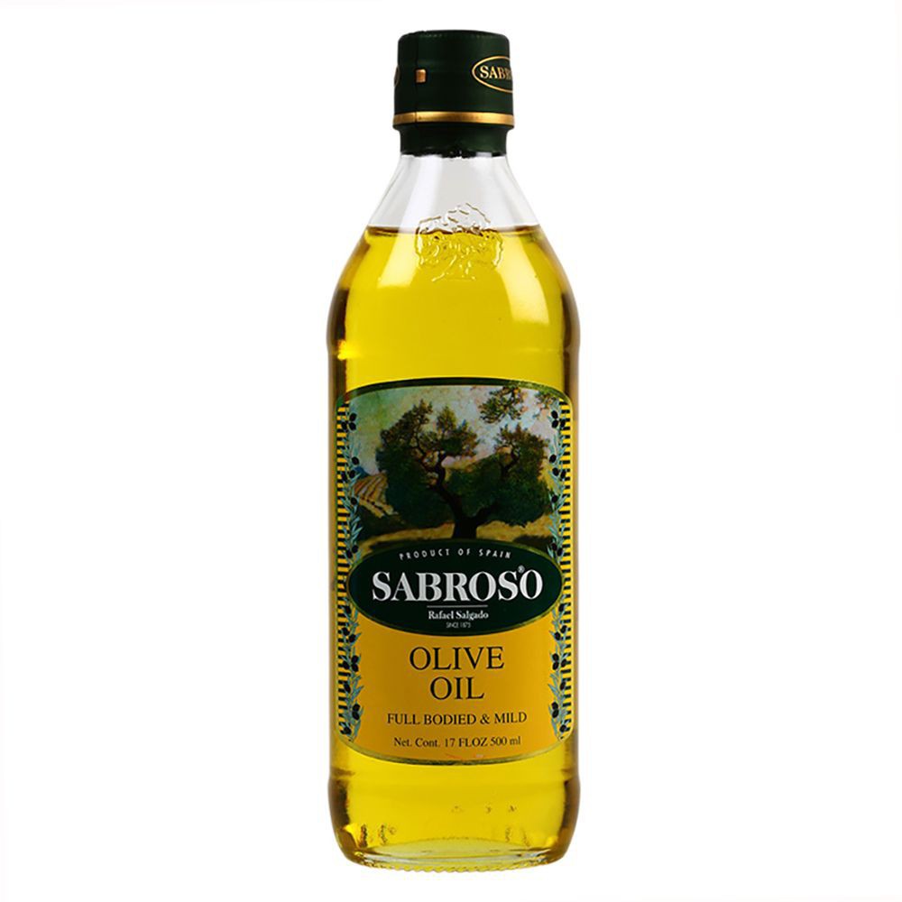 sabroso-100-pure-olive-oil-ซาโบรโซ-เอ็กซ์ตร้า-เวอร์จิ้น-โอลีฟ-ออยล์-น้ำมันมะกอกธรรมชาติไม่ผ่านกรรมวิธี-100-500-มล