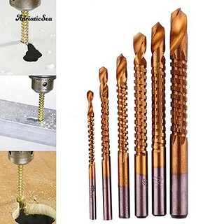 New+6Pcs Hss High Speed Steel Titanium Coated Drill Bits Set Hex Shank Tools