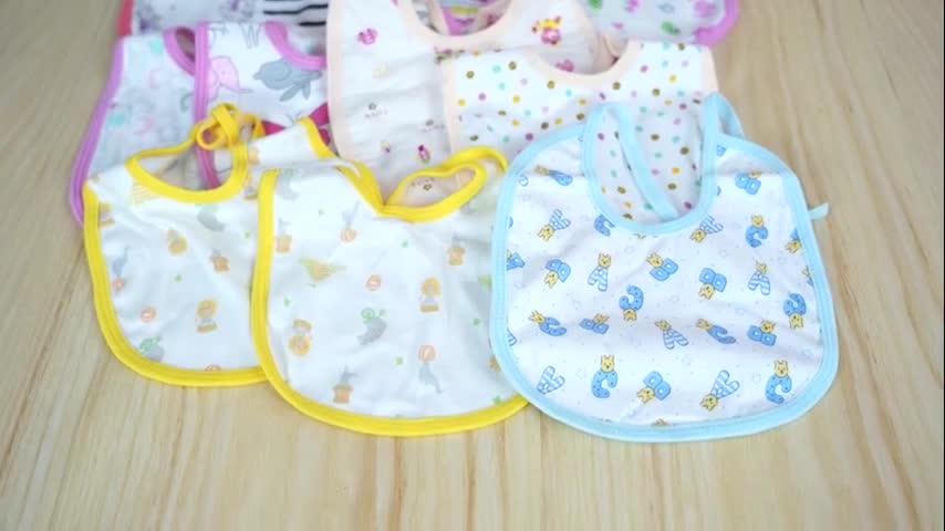 ผ้ากันเปื้อน-กันน้ำลาย-แบบผูกเชือก-ยกโหล-12-ผืน-คละลายสี
