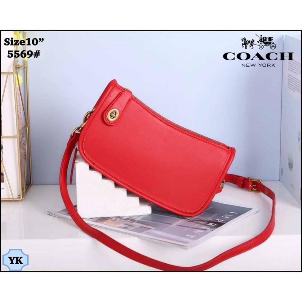 กระเป๋าสะพายข้าง-พอช-coach-สีล้วน-ขนาด-10-นิ้ว-กระเป๋า