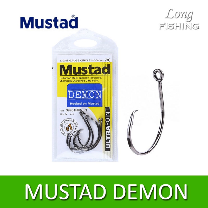 ตะขอวงกลม MUSTAD DEMON Ultra Point Fishing Hook 39951 NP-BN | Shopee ...