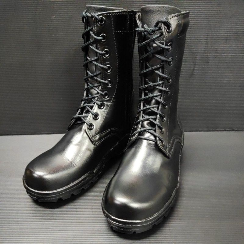 combat-boots-รองเท้าทางการทหารตำรวจ-รองเท้าคอมแบท-สูงสิบนิ้วแบบซิปข้าง-เก้ารู-หนังแท้ใส่สบายไม่ปวดเท้า