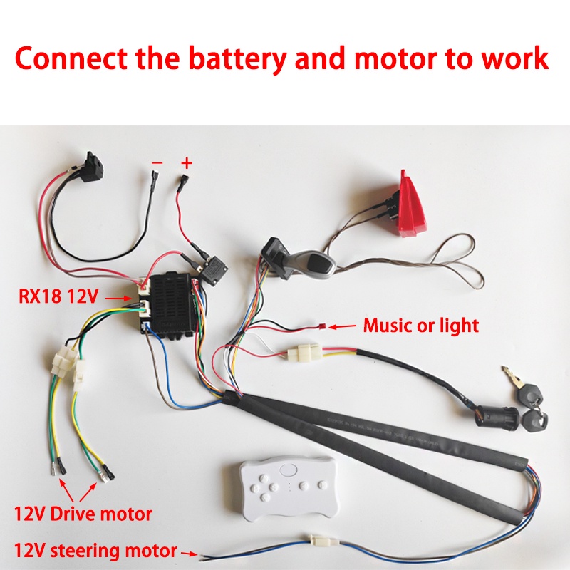 children-electric-car-diy-modified-wires-and-switch-kit-self-made-kids-electric-car-with-2-4g-bluetooth-smooth-start-co