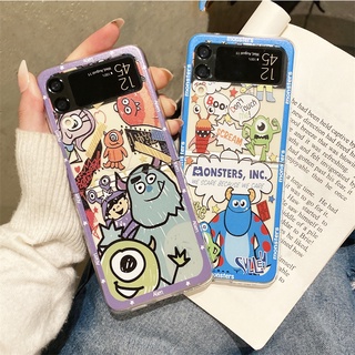 ใหม่ เคสโทรศัพท์มือถือแบบนิ่ม Samsung Galaxy Z Flip 4 3 2 5G 2022 New Phone Cell Case Cartoon Lovely Monster Back Cover Shockproof Softcase Smartphone Casing Flip2 Flip3 Flip4