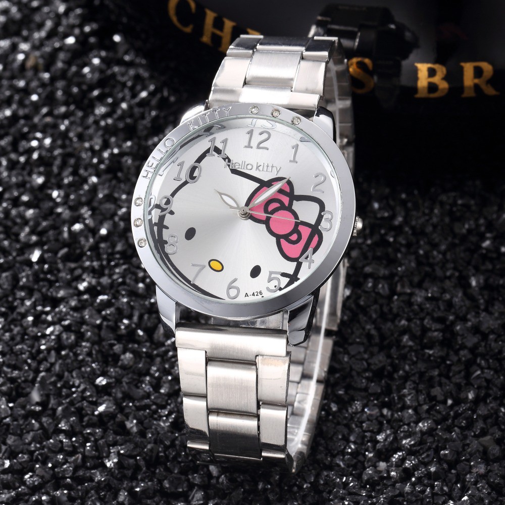 ภาพสินค้านาฬิกาข้อมือควอตซ์ สายสแตนเลส ลายการ์ตูน Hello Kitty น่ารัก สําหรับผู้หญิง จากร้าน timarco.th บน Shopee ภาพที่ 1