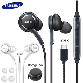 Akg- หูฟังอินเอียร์ พร้อมไมโครโฟน type c สําหรับ samsung Galaxy S21 S20 note 10 20 Ultra S10 S9 S8 S7 huawei และ xiaomi IG955