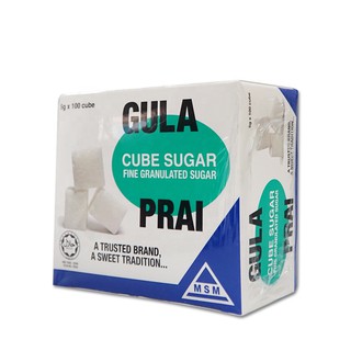 น้ำตาลก้อน น้ำตาลทรายขาว แบบละเอียด 500g Gula Prai Sugar Cube (Kiub Gula) 5g x 100 cube ( ready to ship  พร้อมส่ง )