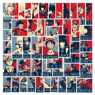 พร้อมส่ง! demonslayer onepiece NARUTO hunter ลายการ์ตูนอะนิเมะ poster myheroacademia jujutsu kaisen 50แผ่น sticker