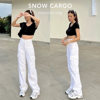 ภาพหน้าปกสินค้าSnow cargo | กางเกงคาร์โก้ กางเกงคาร์โก้ผู้หญิง กางเกงยีนส์ กางเกงยีนส์ผู้หญิง กางเกงยีนส์เอวสูง ที่เกี่ยวข้อง
