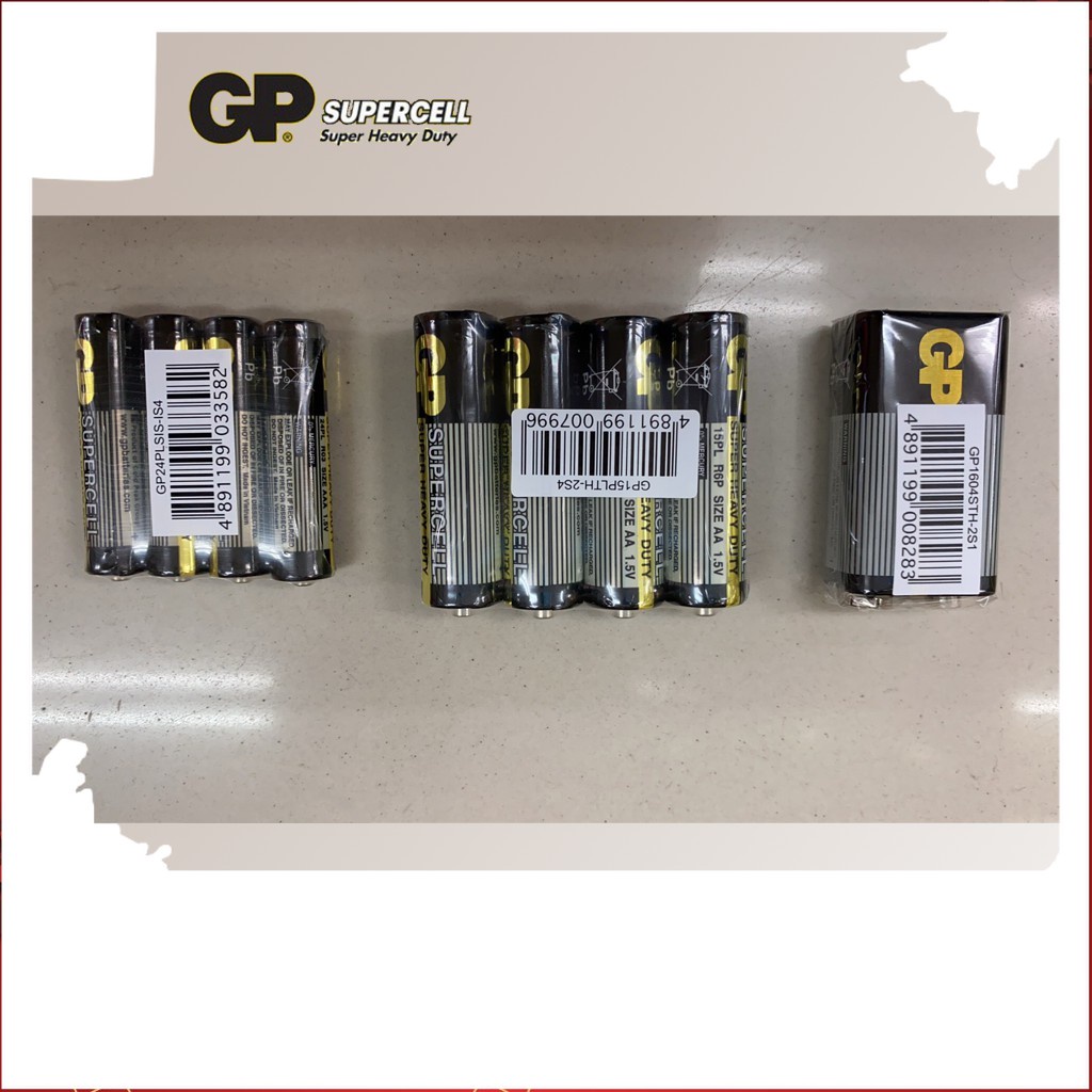 ถ่าน GP Supercell Carbon Zinc ) AA / AAA / 9V (เลือกขนาดได้) | Shopee ...